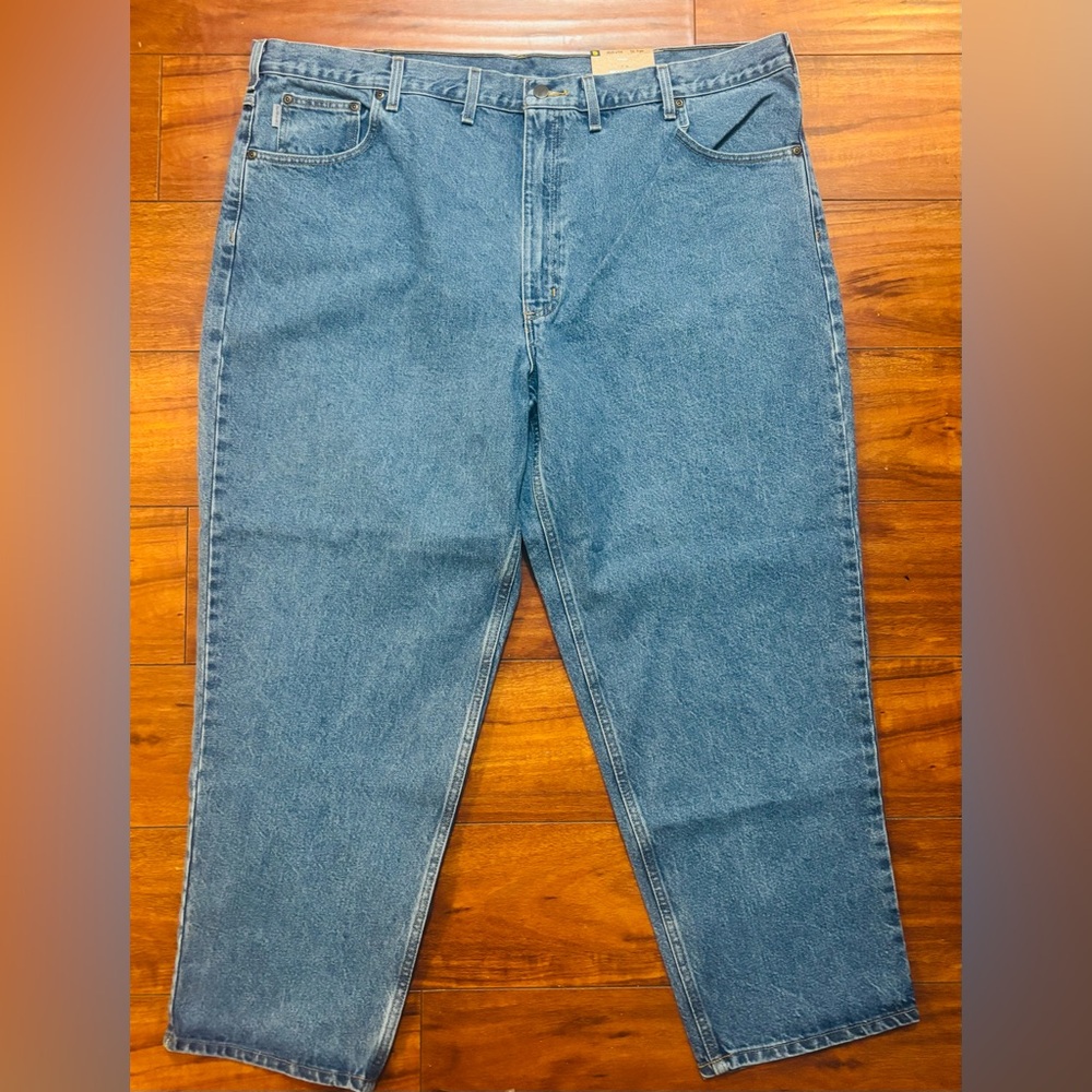 NWT Men's 48x30 CARHARTT B17 DST Relaxed Fit Denim Light Wash Jeans